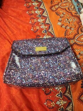 Glitter Purple Cosmetic Clutch Bag
